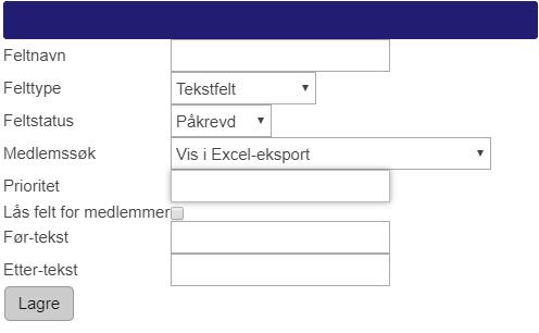 Informasjonsfelter På samme side som du administrerer dine medlemskategorier, vil du se Informasjonsfelter.