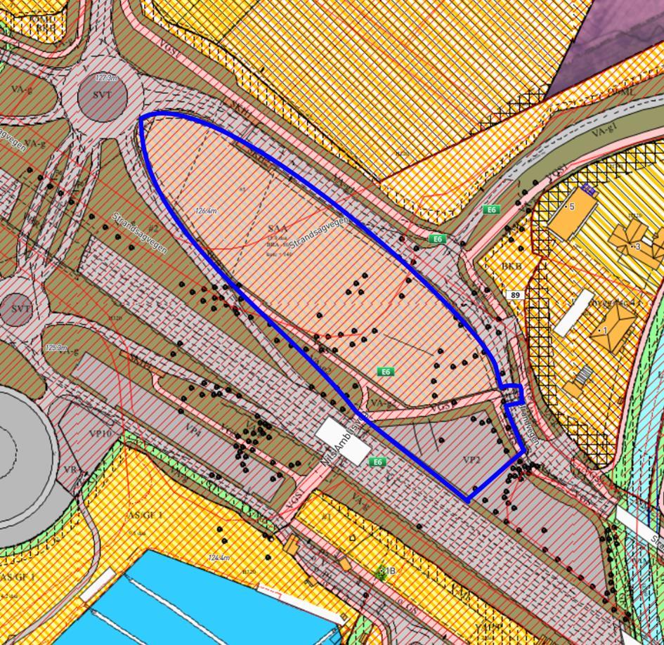 2 Formålet med planarbeidet Målet med planarbeidet er å regulere for næringsbebyggelse på tomt for vegserviceanlegg og døgnhvileplass v/e6 krysset i Brumunddal.