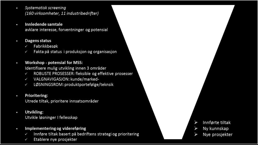 Oppsummering Johan Kjellmark AS (Kjellmark) Bakgrunn Som en del av Scandinavian Heartland: Business Improvment, aktivitet 1 Masseprodusert Skreddersøm (MSS) ble Kjellmark invitert med som målbedrift.