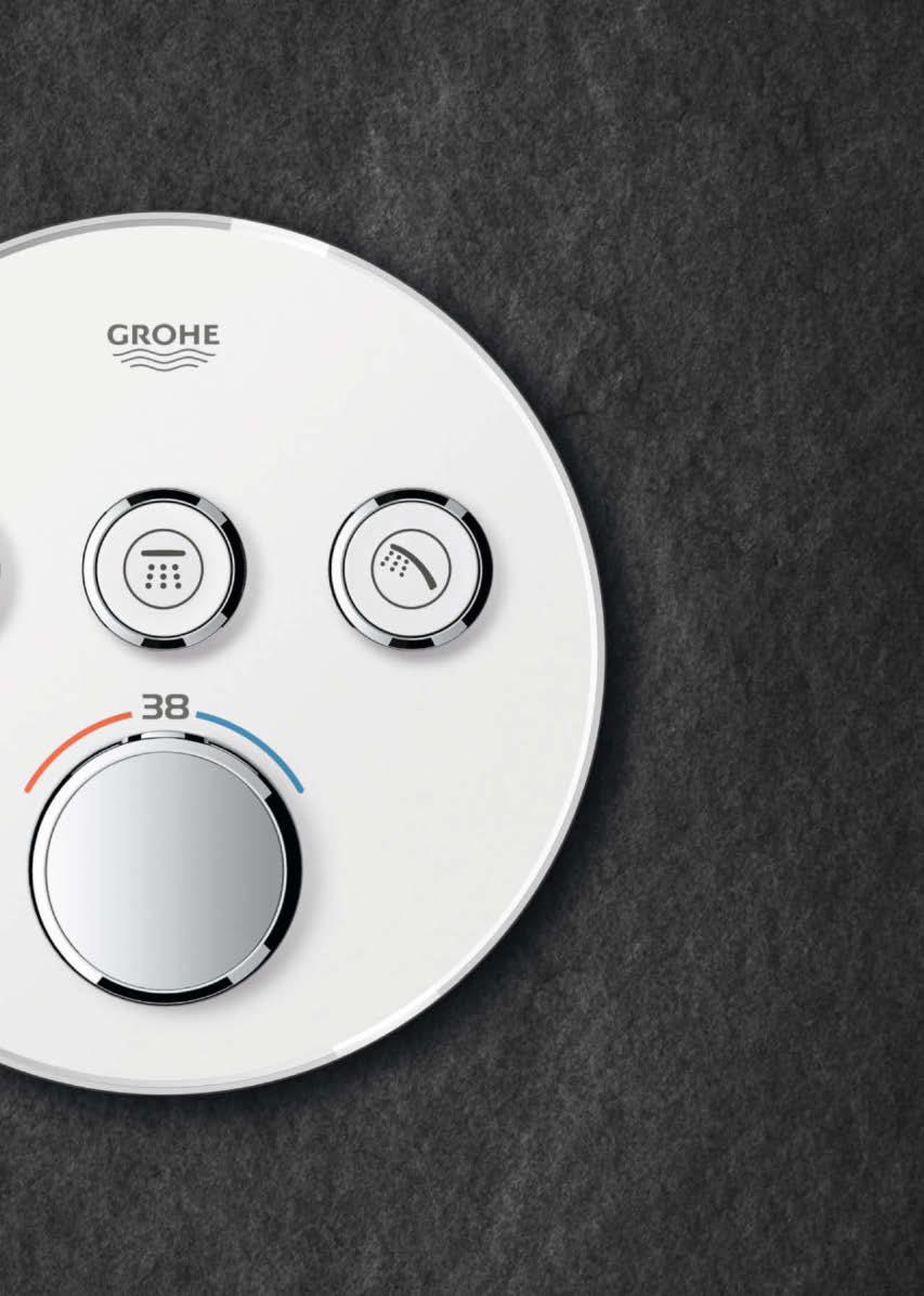 GROHE SmartControl Concealed: skjult teknologi, installert bak veggen for et rent, minimalistisk utseende og mer ledig plass.