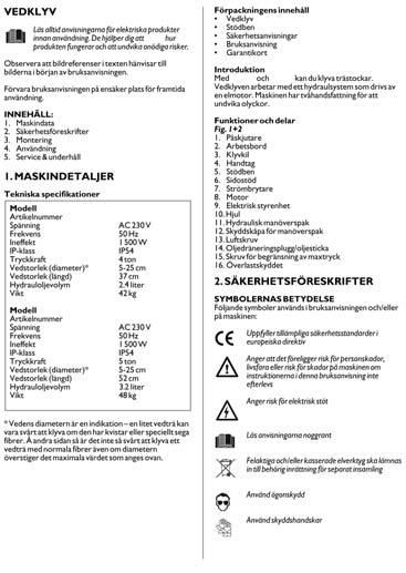 Vedklyver SP437B/SP552B