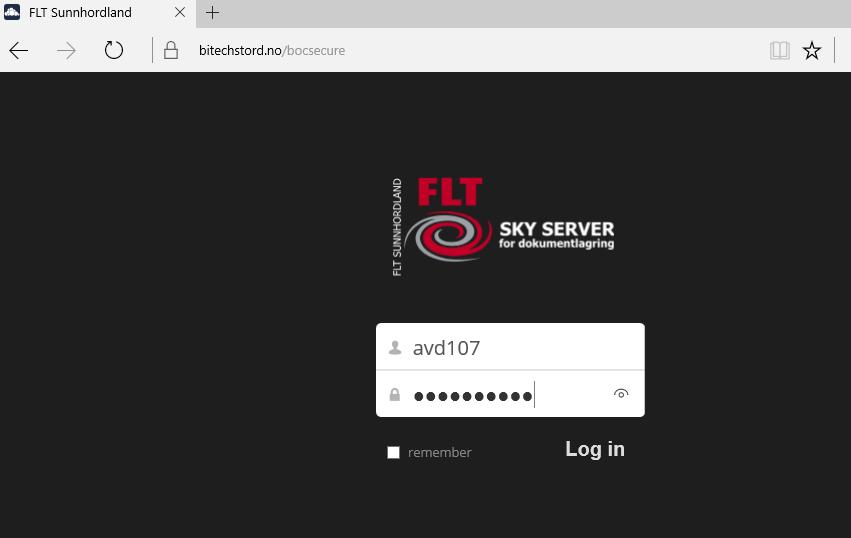 Sky-tjeneste pålogging For å få tilgang til skytjenesten logger du inn på hoved-siden ved å klikke på Logg inn på høyre side under For Styret.