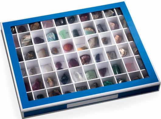 114 Samlebokser K60 samleboks i blått For miniatyr-figurer, mineraler, skjell, smykker, knapper, miniatyr parfymeflasker, reise-suvenirer og mye mer.