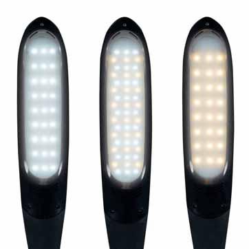 LED skrivebordslamper 99 SONNE 1 LED bordlampe Takket være tre ulike lys-nyanser (varmt hvitt lys, nøytralt lys og dagslys) og fire ulike lysstyrke-innstillinger, så gir lampen deg muligheten til å