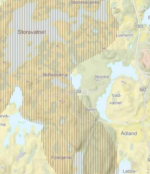 Etter dette er det gjennomført store utbygginger i området rundt og utstrekningen på viltområdet i Temakart-Rogaland er ikke reell.