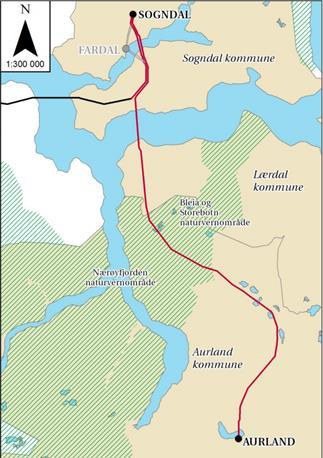 4.3 420kV Sogndal - Aurland Statnett planlegg å oppgradere 300kVleidningen Aurland Sogndal til 420kV.