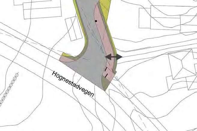 Detaljregulering for Røsslyngvegen Plan nr. 0496.00 Side 24 Sykkelsperre Figur 5-6: Foreslått plassering av sykkelsperrer ved gs-veg langs Hognestadvegen.