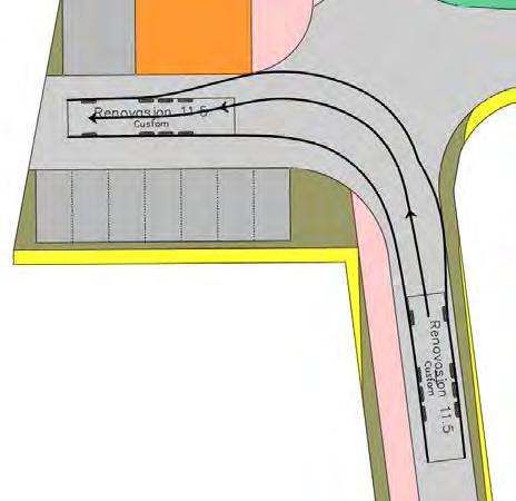 Detaljregulering for Røsslyngvegen Plan nr. 0496.00 Side 26 Figur 5-7: Sporingssimulasjon for renovasjonskjøretøy ved renovasjonsanlegget i nord.