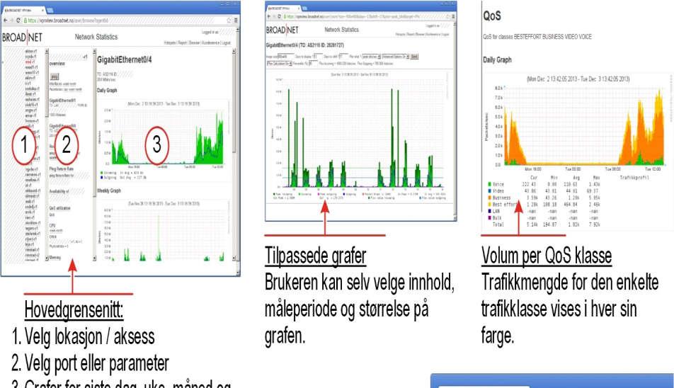 6.1.1 Performance monitoring - VPNview Kunden vil ha web-tilgang til en egen versjon av Performance Monitoring systemet på vpnview.