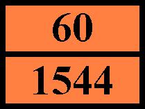 Oransjefargede skilt : Tunnelbegrensingskode (ADR) : D/E - Sjøfart Spesiell bestemmelse (IMDG) : 43, 274 Begrensede mengder (IMDG) Unntatte mengder (IMDG) Emballeringsinstrukser (IMDG)
