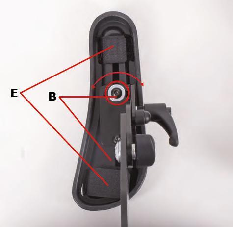 Breddejustering - A: Løsne skrue A og juster til ønsket posisjon. Stram skruen.