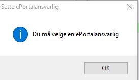 Deretter velger du eportalansvarlig ved å klikke på knappen ved siden av feltet. 5. Vinduet Velg stillingåpner seg.