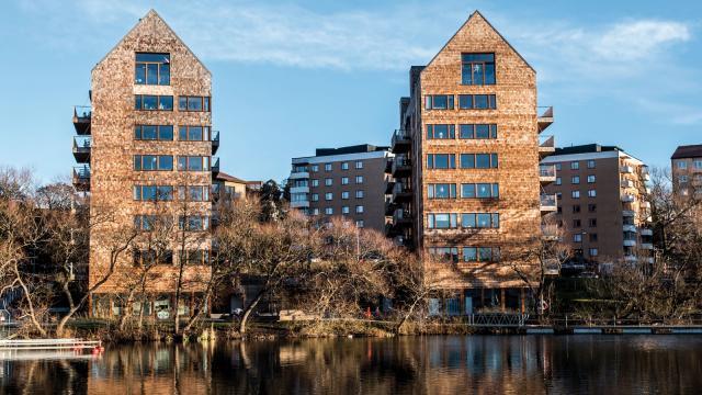 Tre lagrer varme i form av fukt Strandparken Sundbyberg, Stockholm Beregnet