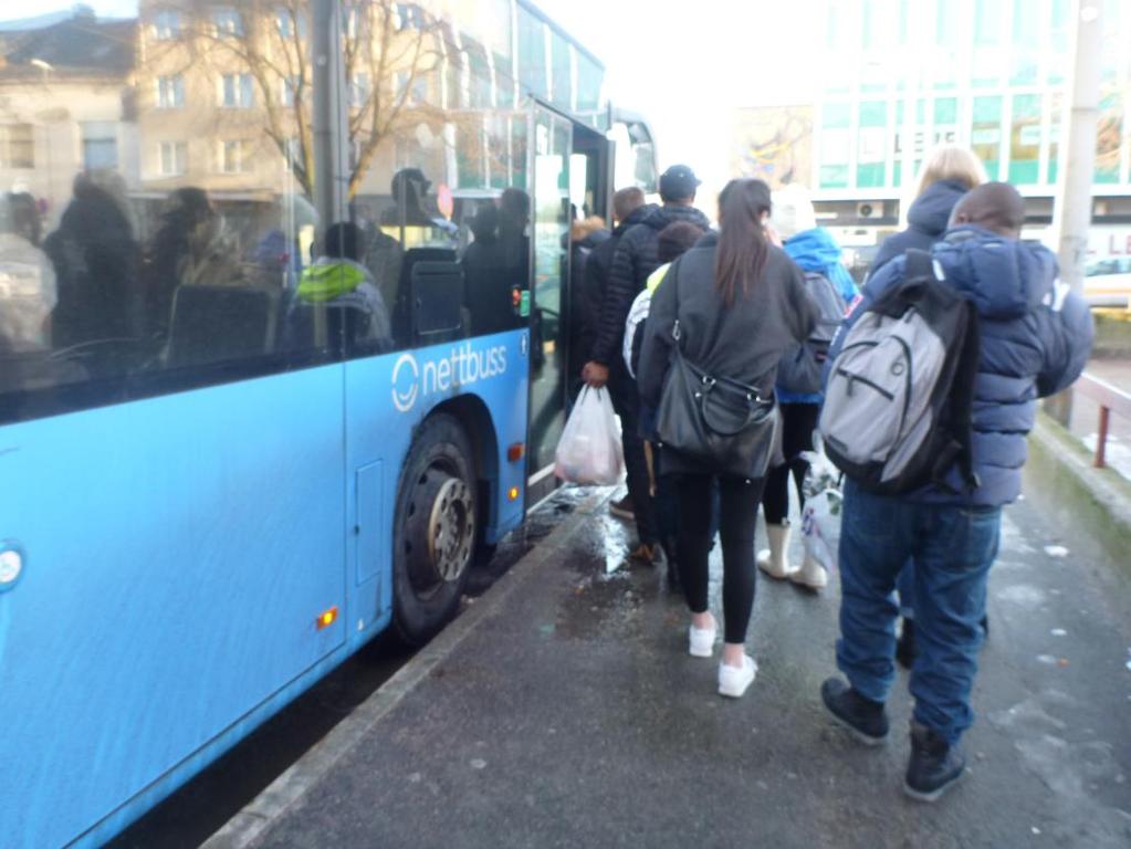 5.2 Passasjerutviklingen for buss 2014 ble nok et år med oppsving i busstrafikken i Kristiansandsregionen. Totalt økte antall passasjerturer med 4,1 % i forhold til 2013 (foto: Bjørne Jortveit).
