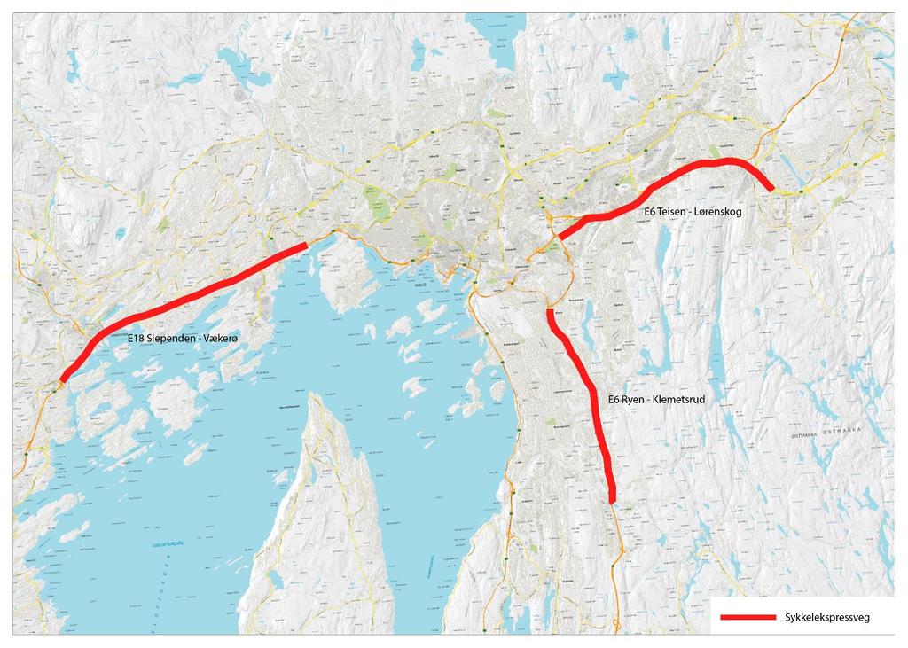 inn mot Oslo sentrum under planlegging E18