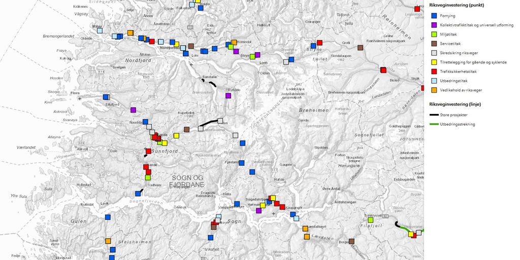 Handlingsprogrammet 2018-2029 Rv 13 Sogn- og Fjordane (rute 4c) Programområde: 324 mill. kr.