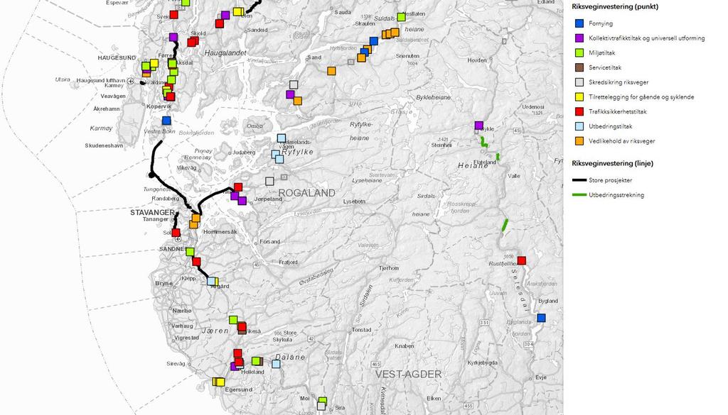 Handlingsprogrammet 2018-2023 Rv13 Rogaland Programområde: 265 mill. kr.