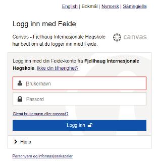 For å få tilgang til dine emner i Canvas må du også ha opprettet Feidebruker og fullført semesterregistreringen din. Bruk gjerne nettleseren Chrome eller Safari.