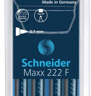 OVERHEAD UNIVERSAL MARKER MAXX 222 F (0,7mm) Overhead-penner; vannfaste merketusjer for plastikk, glass, metal osv.