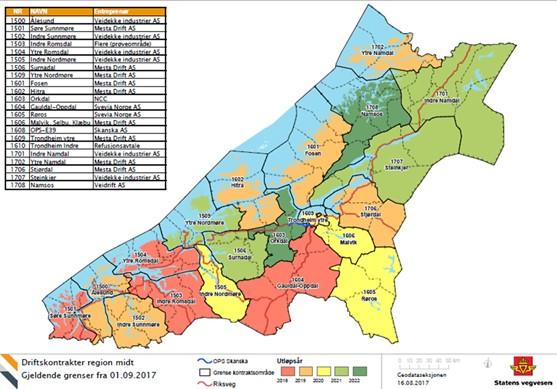 Driftskontrakter 2019-2024 7 kontrakter utløper august 2019 1500 Ålesund 1502 Indre Sunnmøre 1601 Fosen 1602 Hitra