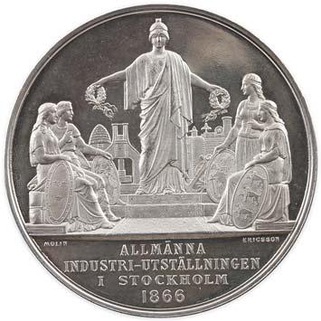 Silver 58mm 91, 5 gram H.12 0/01 700,- 2555 2555* Sweden: Medalje 1868.