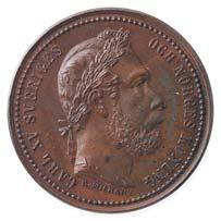 213 2562 2563 2566 2563* Sweden: Carl XV 1859-1872 1873. Kong Carl XV`s minne, Bronse, 32mm, R.