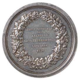 Belønningsmedalje-Landbruksmøtet i Gøteborg 1871, Sølv, 44mm H.