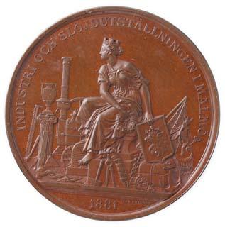 216 2584 2584* Sweden: Medalje 1881. Oscar II 1859-1905. Industri og sløjdutstillingen i Malmø i 1881.