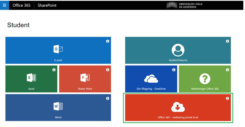 Installere Office pakken på eget utstyr 1. Logg på Office 365. 2.