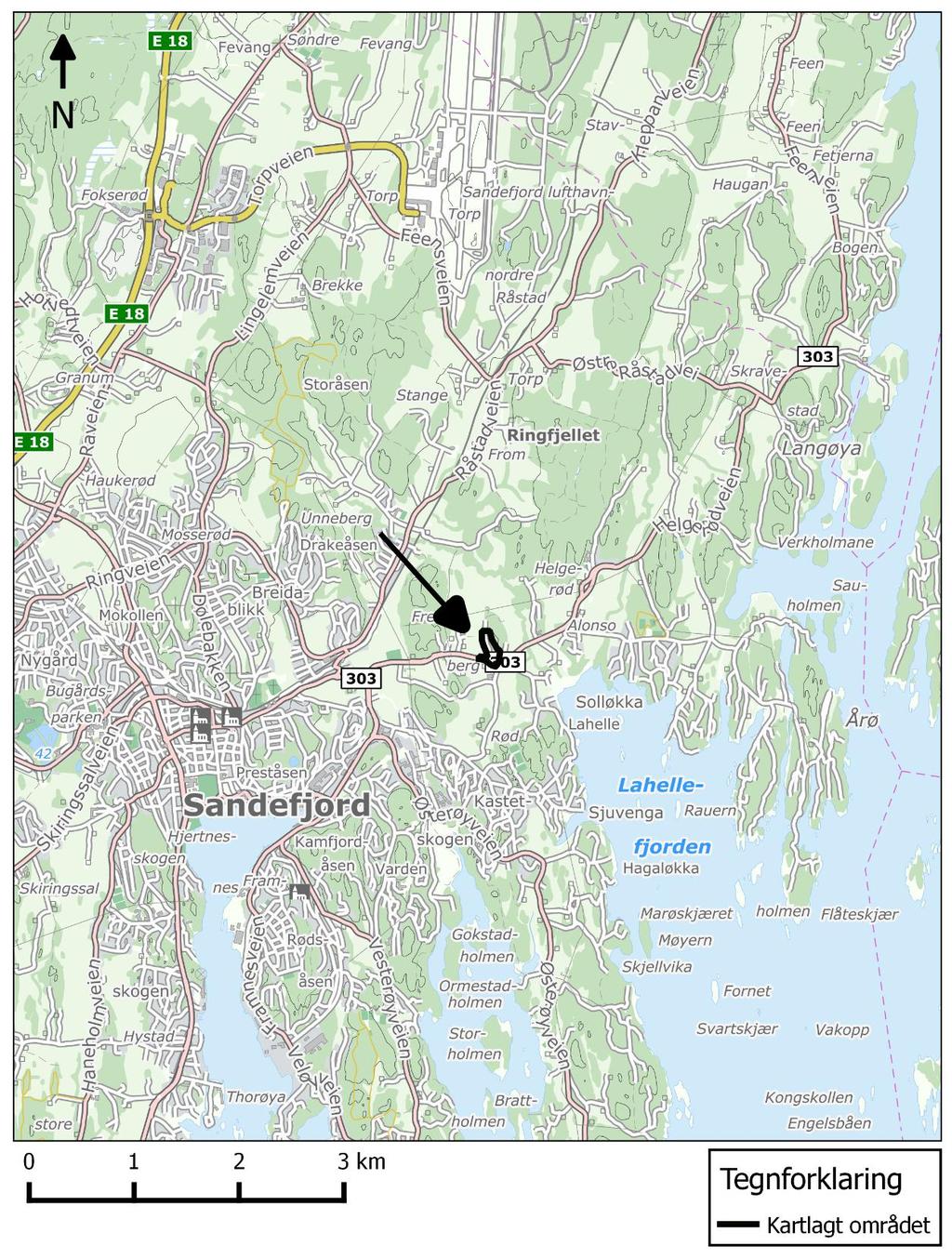 1 Innledning 1.1 Bakgrunn Oppdragsgiver planlegger utvikling av 8 boligtomter på vestsiden av kollen Dronninga, Sandefjord kommune.