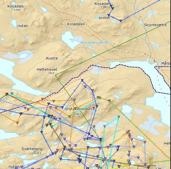 snudde i nordkant av fredningssonen og reiste sørover igjen.