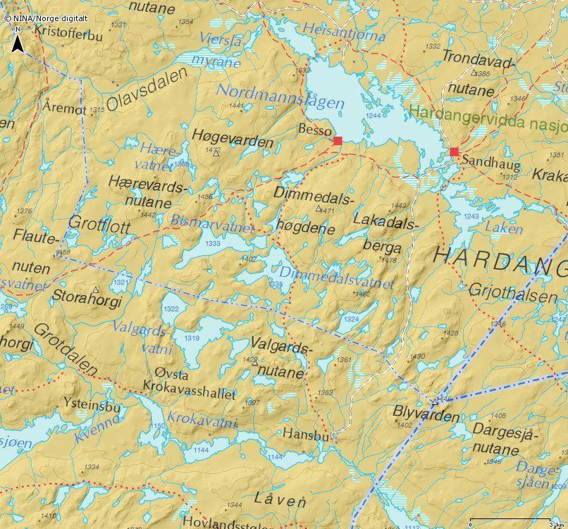 Fredningssone Eidfjord og Ullensvang statsallmenning Grense 2013-2016 Bremafoten, sone 500 m nord for vassdraget Grense 2017 Formålet med fredningssonen mellom Eidfjord statsallmenning og Ullensvang