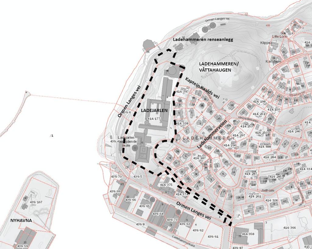 2. PLANOMRÅDET 2.1. Avgrensning Planmrådet ligger på Ladehammeren tilhørende bydel Østbyen.