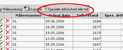 verktøylinjen over den nederste tabellen, finner du knappen for Spesielle driftsforhold