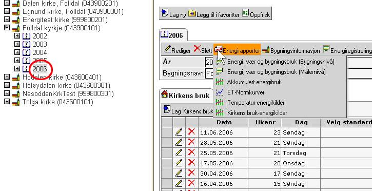 6. Energirapporter Viktig: Rapportene i energimodulen er avhengig av at feltet Totalt