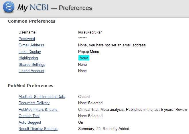 7 Endre utseende Velg NCBI Site Preferences ().