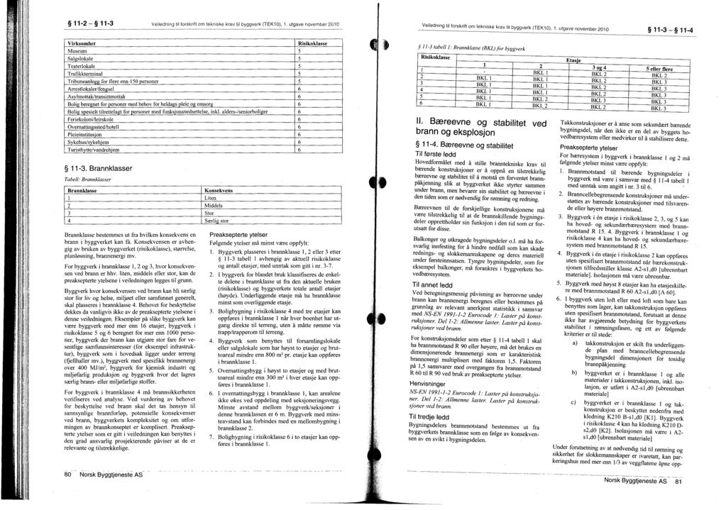 11-2 - 11-3 Ve;ledning til forskrift om tekniske krav til byggverk (TEK10), 1. utgave november 2010 Veiledning til forskrift om tekniske krav til byggverk (TEK10), 1.