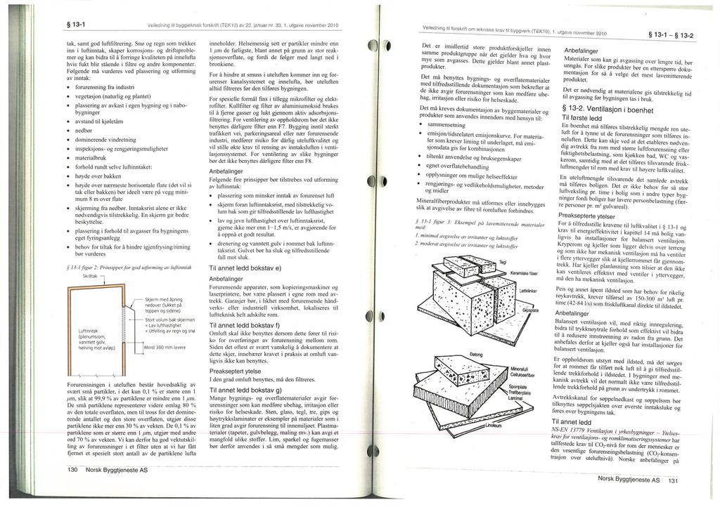 13-1 byggieknisk forskrift (TEK10) av 22. januar nr. 33, 1. utgave november 2010 Veiledning til forskrift om tekniske krav til byggverk (TEK10), 1.