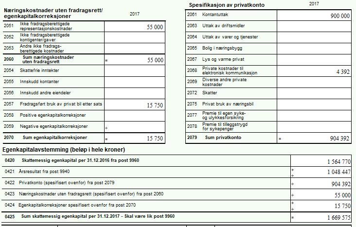 Case Kari Nordmann Avstemming av skattemessig egenkapital Næringsoppgavens side 4 gir oss «automatisk» en slik