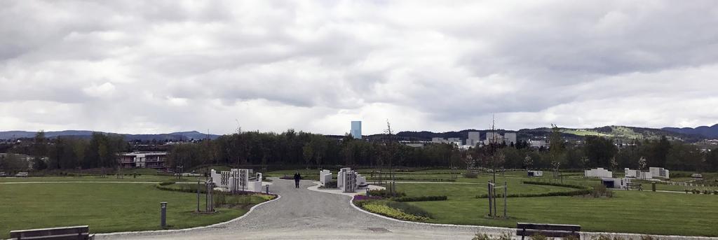 Fjernvirkning 2 Tiller kirke, inngang Eksisterende situasjon Regulerte volum Annen planlagt bebyggelse Fremtidig