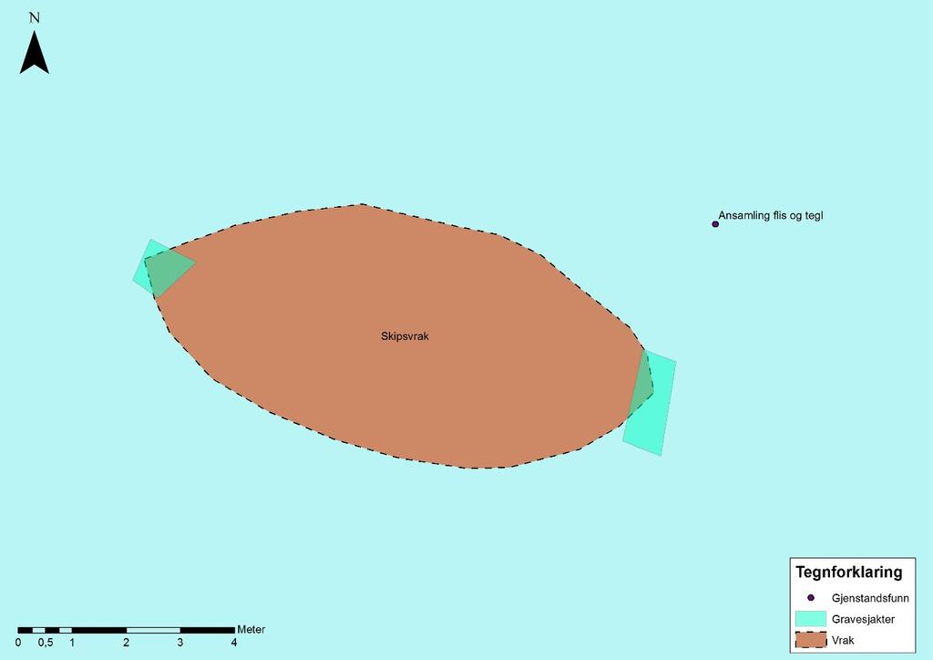 Figur 7 Detaljert kartskisse av skipsvraket id.
