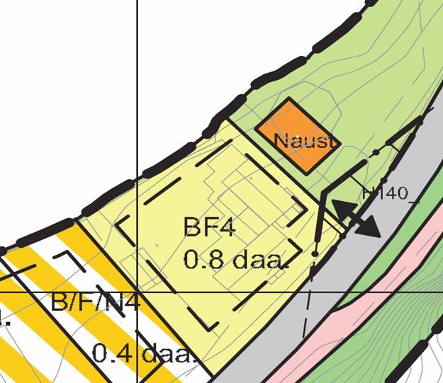 Plankart Hasselvika sentrum Fig. 2 Eiendomsgrensen for gbnr.