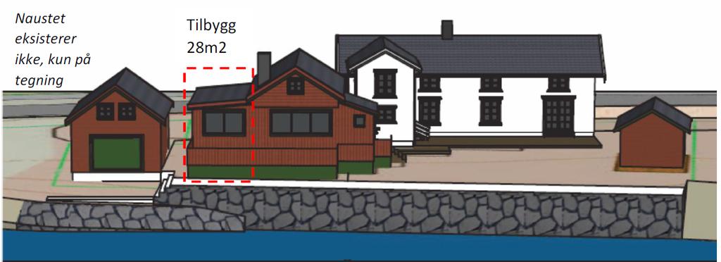 I tillegg går den eksisterende byggegrensen i linje med den avsatte nausttomten. Totalt sett anser man at fordelene er klart større enn ulempene.