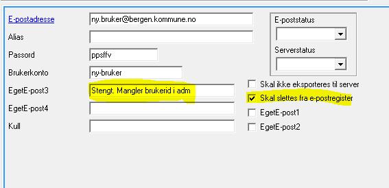 Åpne stengt brukerkonto - personale Dersom det blir opprettet brukerkonto på en ansatt før personen har fått brukerid i AD (bestilles hos IKT), vil ikke kontoen fungere.