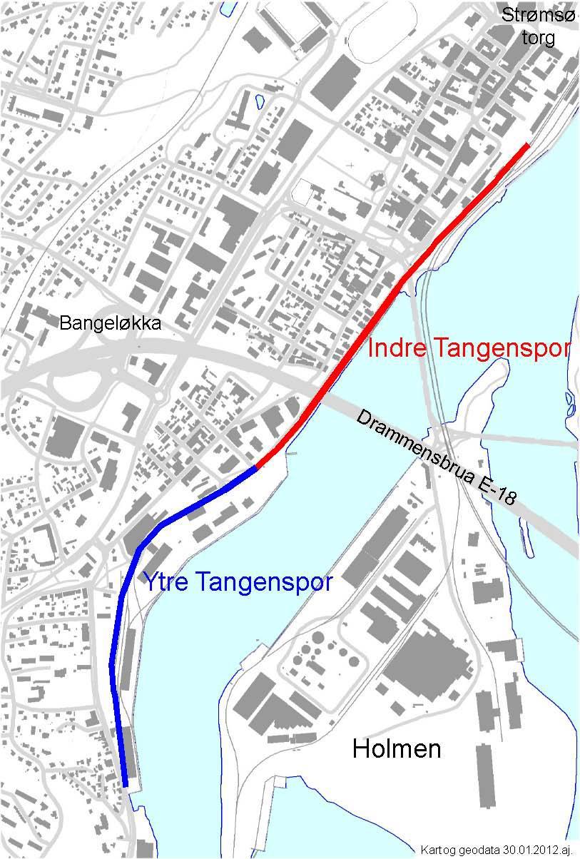 Status vedtakspunkt Tangensporet (1) Rekkefølgebestemmelse på at Tangensporet skal være nedlagt og fjernet fra Drammen stasjon til Rundtom før ny Drammen stasjon kan tas i bruk.