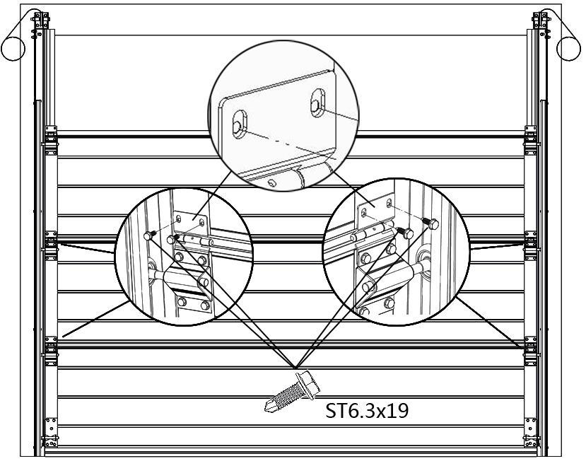 Side 13 5.4.2 Monter og kople leddene ved å feste Hjulholderne og Sidehengslene til leddene over. Sjekk at hullene på sidehengslene passer over ens med hullene i endestykkene(forboret) 5.