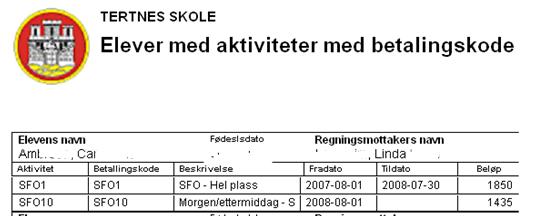 \Fakturering\FA_AKTIV.RPT Elever med aktiviteter med betalingskode NB!