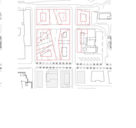 Volumstudiet viser fire mulige mønster for utvikling av dette arealet. Bebyggelsemønster 4: Tomta bebygges med Kombinasjon av punkthus, lameller og felt.
