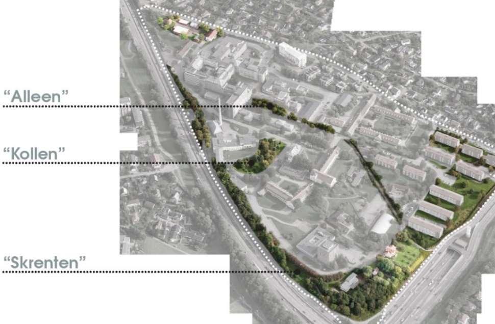 Tittel: Konseptrapport Side: 50 av 186 måhusbebyggelse. Trondheimsveien og Dag Hammarskjølds vei er massive barrierer som hindrer god kontakt til og fra området mot tilstøtende arealer.