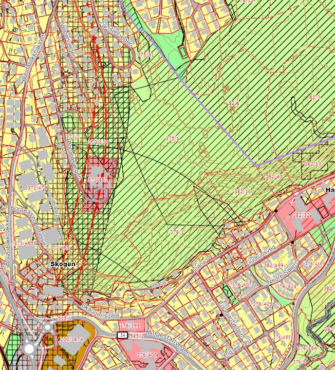 4 (15) Gjeldende kommuneplanens arealdel I gjeldende kommuneplanens arealdel er gbnr 375/1 avsatt til LNF-område sammen med øvrige naboeiendommer både i Porsgrunn og Skien kommune.